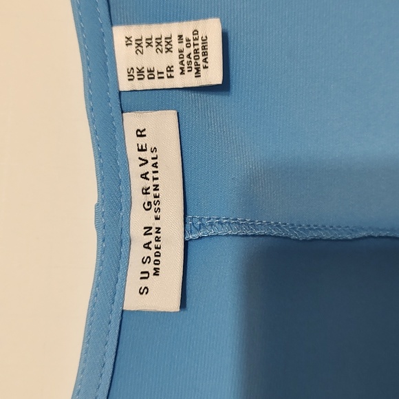 Blue Susan Graver Modern Essentials Tunic Top sz 1X - Picture 2 of 7